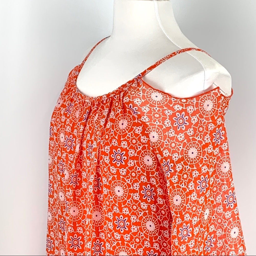 GB Girl Orange Lightweight Geometric Cold Shoulder Dress Youth size X-Large - Picture 11 of 15